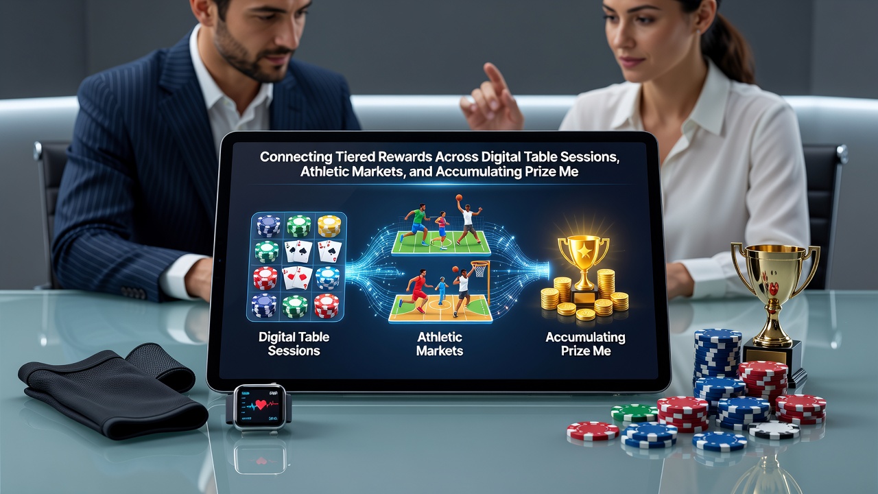 Infographic illustrating reward flow between table sessions, sports markets, and progressive jackpots on mobile