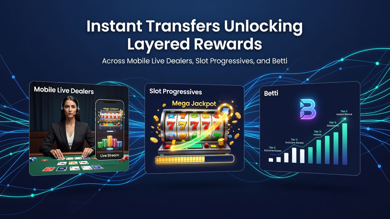 Progressive slot display on mobile device with layered reward indicators and betting market odds sidebar