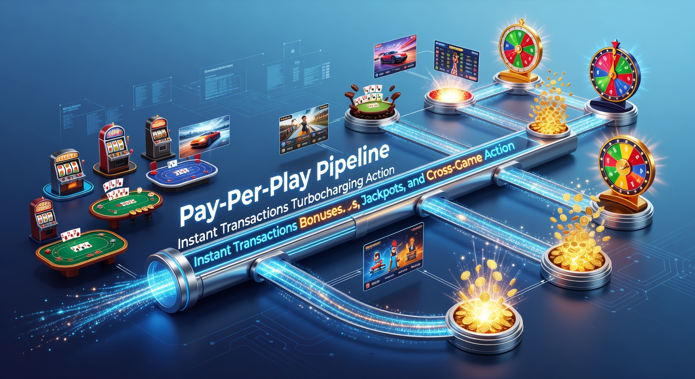 Dynamic graphic of transaction arrows flowing from digital wallets into exploding jackpots and bonus meters on a mobile casino interface