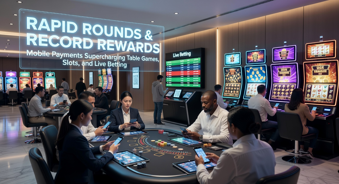 Dynamic split-screen of a live betting interface on mobile, overlayed with table game chips and exploding slot jackpots from record payouts